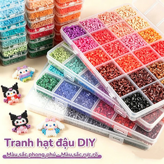 【Siêu phẩm】Hạt đậu ghép hình 24 màu – Hạt 2.6mm – Đa sắc rực rỡ – Đồ chơi DIY thủ công an toàn