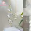 PWSSEND Chuông Gió, Rèm Thủy Tinh Pha Lê Tôn Trang Chống Nắng, Phụ Kiện Sáng Tạo Vàng Bạc Treo Trang Trí Cầu Vồng Lăng Kính Mặt Dây Chuyền Quà Tặng