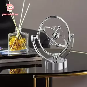 Đồ trang trí chuyển động vĩnh viễn PWSSEND, với pin USB Đế sử dụng kép Xoay từ tính Wobbler, Di động Vàng / Bạc Trang trí quỹ đạo thiên thể Trang trí Quà tặng theo dõi cung thiên văn