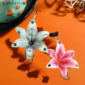SRVN Sáng Tạo Hoa Lan Lily Mô Phỏng Móc Khóa Hoa Thời Trang Bapa Phụ Kiện Trang Trí.