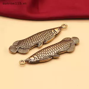SSVN 1 Chiếc Retro Charm Đồng Thau Cá Quyến Rũ Mặt Dây Chuyền DIY Trang Trí Thu Nhỏ Móc Khóa Trang Sức Trang Trí Nhà Cửa Thủ Công Quà Tặng Lưu Niệm.