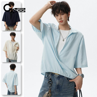 Áo sơ mi nam GKSSS tay ngắn phong cách Hàn Quốc hợp thời trang thương hiệu chất lượng cao giả hai mảnh unisex