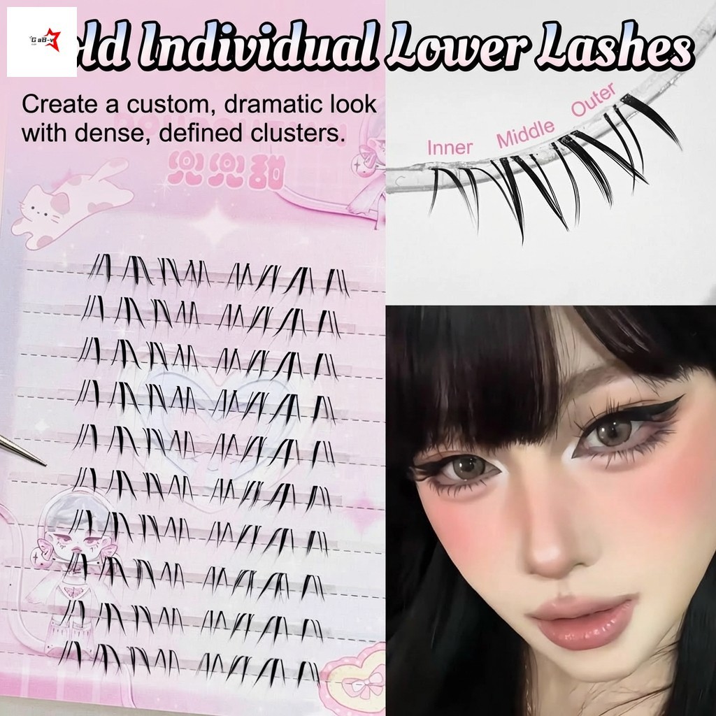 Lông mi giả phong cách sói Châu Á C Curl 5-7mm Lông mi giả sợi nhân tạo màu đen