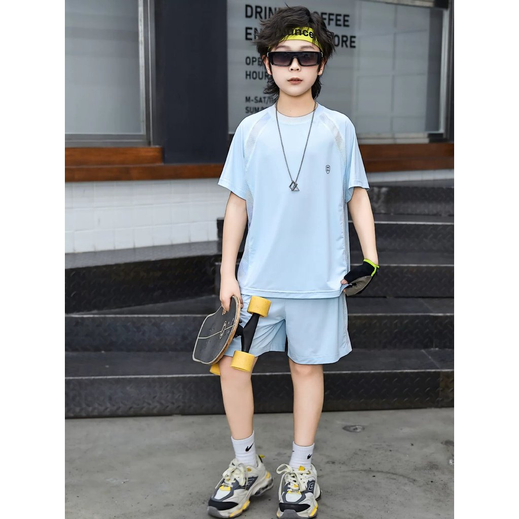 🔥Bộ đồ cho bé gái lớn Bé Gái Nhanh Khô Bộ Đồ Thể Thao Mùa Hè Trẻ Em Quần Short Tay Ngắn Mùa Hè Bé Gái Chạy Bộ Quần Áo Huấn Luyện Cầu Lông Jersey Cha Mẹ-Con