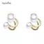 AqToCna Pháp Ánh Sáng Sang Trọng Hoa Tulip Hoa Ngọc Trai Bông Tai Dành Cho Nữ Zircon Hàn Quốc Tinh Tế Bông Tai Dự Tiệc Trang Sức Giáng Sinh Quà Tặng AqToCna