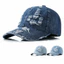 CATMALLER88 Mũ bóng chày denim đã giặt, Mũ Snapback denim đã giặt cổ điển, Mũ che nắng thoáng khí có thể điều chỉnh thời trang mùa xuân hè