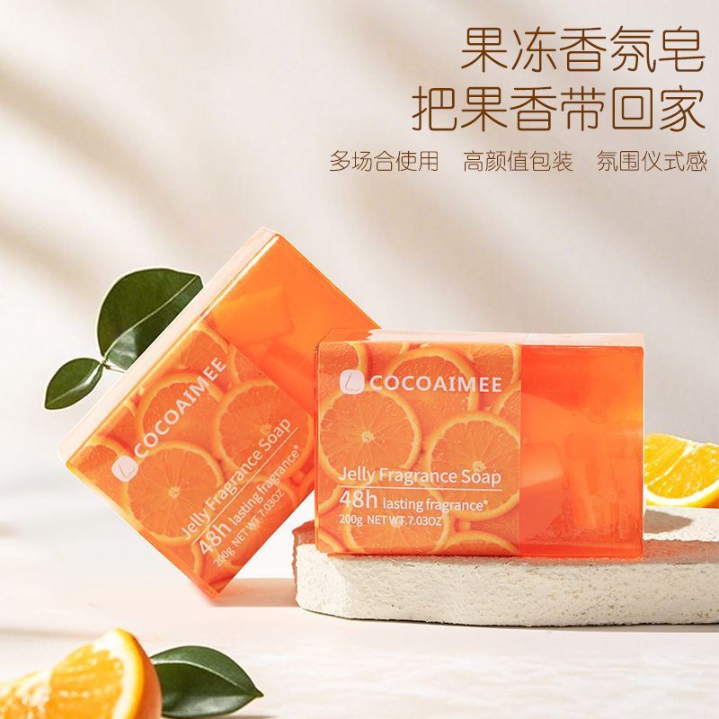 Hương Vị Trái Cây Hương Thơm Xà Phòng Trong Suốt ổi Nho Đào Lychee Cam Dâu Tây Hương Thơm Lâu Dài Tắm Rửa Tay Làm Sạch
