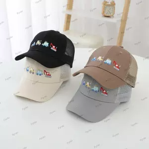 Mũ bóng chày trẻ em PYCOU, Lưới thoáng khí cho bé Mũ chống nắng, Hoạt hình thông thường Máy xúc ô tô thêu cho trẻ mới biết đi Mũ lưỡi trai ngoài trời