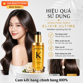 Kérastase Elixir Ultime Refillable Hydrating Hair Oil dầu dưỡng tóc bóng mượt mới nguyên hộp