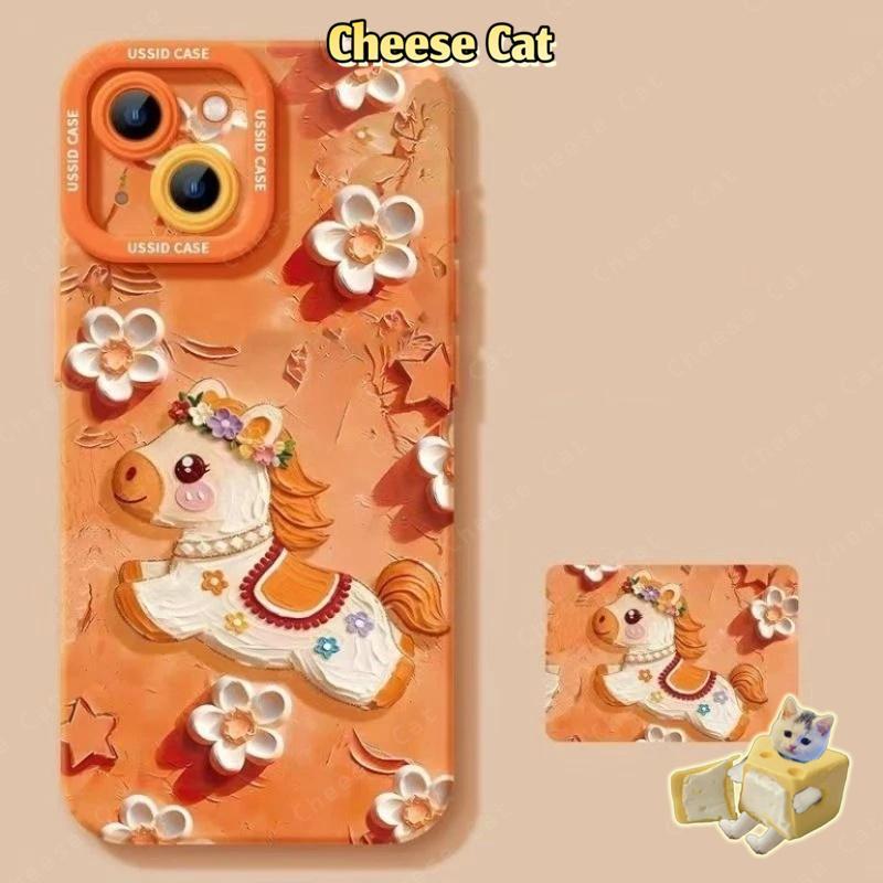 Chúc May Mắn Cam Thỏi May Mắn con ngựa Ốp Lưng Điện Thoại iPhone 17 Pro 13 14 15 Plus 11 12 16 Pro Max Xs Max 7Plus SE