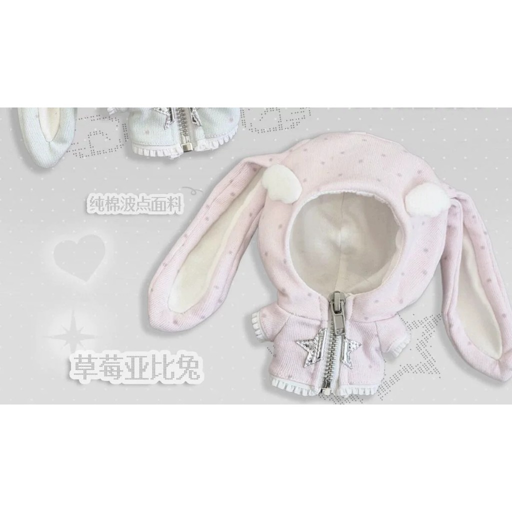 Hương Vị Cổ Thỏ Series Quần Áo Cho Bé 10cm Cotton Búp Bê Bạc Hà Punk Thỏ Dâu Tây Yabi Thỏ Quần Áo 6.2