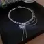 Ngọc Trai Nelace Zircon Bướm sel Mặt Dây Chuyền Khâu Ánh Sáng Sang Trọng Xương Đòn Dây Chuyền Nhẫn Dành Cho Nữ Thanh Lịch Món Quà Tinh Tế