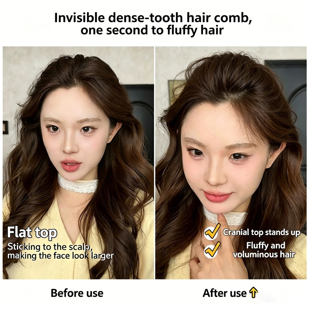 4 Miếng Tăng Cường Âm Lượng Tóc Vô Hình Kẹp Ngược Chèn Lược Cho Bun, Kiểu Tóc Công Chúa & Kiểu Tóc Flyaway