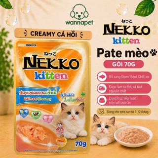 [Combo 24 Gói] Pate Nekko 70g Cho Mèo Chính Hãng Thái Lan Đủ Vị Cá Ngừ Gà Tôm - Wanna Pet