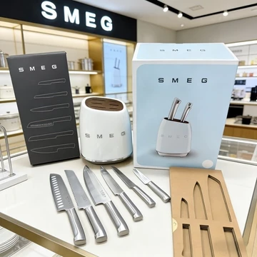 Bộ dao SMEG với dao thịt dao trái cây dao đầu bếp dao bánh dao tiện ích dao giữ (7 chiếc) Pisau SEMG