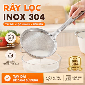Rây Lọc Vớt Lọc Thép Không Gỉ 304 Cán Dài Chống Bỏng Nhiều Kích Cỡ Lọc Hiệu Quả Dễ Vệ Sinh Bền Bỉ
