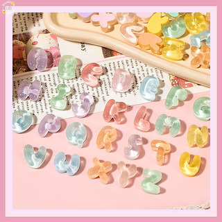 Chữ cái chữ số trong suốt màu pastel dễ thương, phụ kiện trang trí DIY đa năng