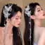 Kẹp tóc tua rua đính cườm hình bướm dài ZK dành cho nữ, Phụ kiện tóc cô dâu thời trang VN