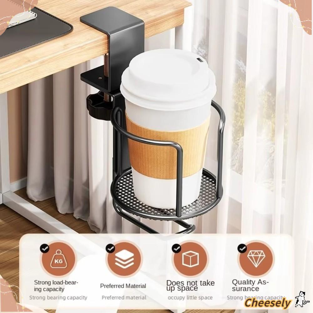 Giá đỡ móc treo tai nghe CHEESELY, Giá đỡ cốc để bàn chống nước chống tràn, Dụng cụ sắp xếp cốc Kẹp chắc chắn Chống rỉ sét 360° Xoay Để Bàn Cốc Giá Để Bàn Không Gian Làm Việc Phụ Kiện