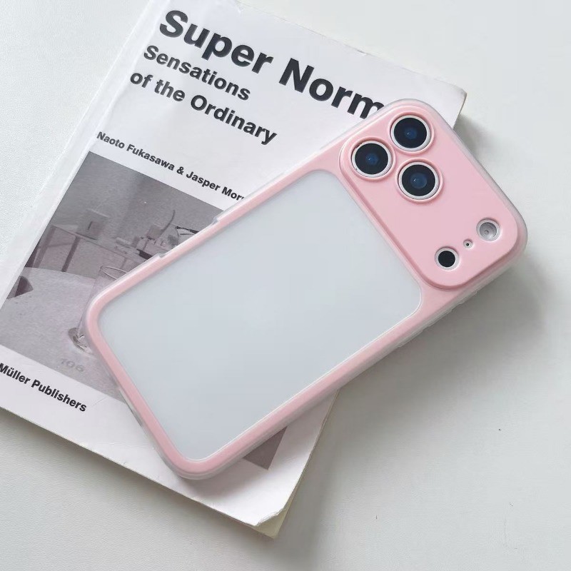 Ốp điện thoại viền silicon Acrylic mờ tối thiểu Thích hợp cho iPhone 17 16 15 14 13 Pro Max Ốp lưng