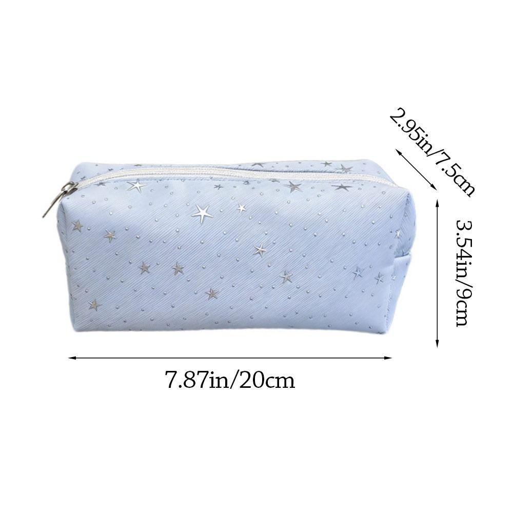 Túi đựng bút HIGHVIEWLS, Túi lưu trữ dung lượng lớn Star Polka Dot, Quà tặng bút chì thiết kế dây kéo di động