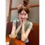 Áo thun ngắn tay màu xám chấm bi cho nữ mùa hè Phong cách mới Slim Sweet Spicy Short Top Women