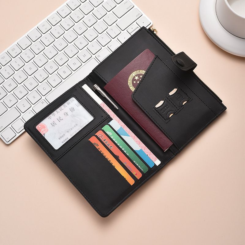 Bàn chải chống trộm RFID Che chắn tài liệu Túi đựng hộ chiếu Dây kéo Khóa du lịch đa chức năng Túi đựng hộ chiếu 6.7