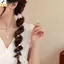 < YEI > Dây buộc tóc ngọc trai nữ có dây điện thoại để giải pháp thời trang tóc an toàn và co giãn mới