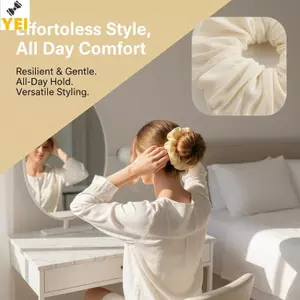 < YEI > Scrunchie Mềm Lớn 1 2 Chiếc Nữ Bé Gái Thanh Lịch Màu Trơn Tóc Phụ Kiện Co Giãn Cho Công Sở Và Trang Phục Thường Ngày Mới