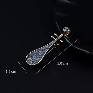 Hanfu Retro Màu Xanh Đậm Tính Khí Pipa Trâm Chống chói Quần Áo Cố Định Phụ Kiện Bé Gái Cổ 2025 Trang Sức 6.8