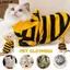 LAKAM Pet Bee Trang Phục Có Mũ Trùm Đầu, Quần Áo Cho Chó Mèo Mềm Thoáng Khí, Mùa Đông Ngộ nghĩnh Ấm Sọc Thiết Kế Mèo Ngày Lễ Cosplay Quần Áo Đồ Dùng Cho Thú Cưng