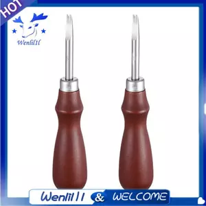 Dành cho công cụ kích thước Leathercraft DIY- Bộ vát trượt cạnh da (2 chiếc), Bao gồm 1,0 mm & 1,5 mm để làm việc bằng da
