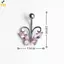 < YEI > Vòng rốn Zircon không gây dị ứng Hình con bướm 1 Trang sức xỏ lỗ rốn cho bé gái Trang phục mùa hè mới