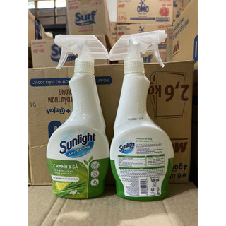 Nước lau đa năng Sunlight Chanh & Sả | Phiên bản nâng cấp từ Cif | Sạch bóng kin kít, không nhờn rít | Chai 500ml
