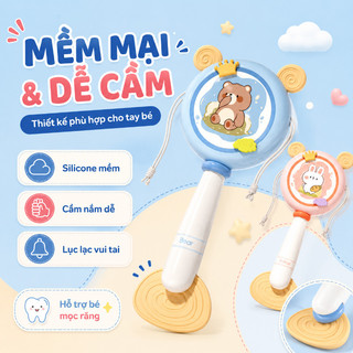 Lục lạc gặm nướu silicone mềm – Đồ chơi cho bé mọc răng, sơ sinh – Cầm nắm dễ, nghe nhìn thú vị – An toàn, êm ái