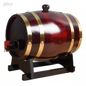 Jfory Thùng lão hóa bằng gỗ sồi 1 Gallon (5 L) có thùng rượu vang Keg Retro Bung và Spigot Thùng rượu sồi cho Spirits Home