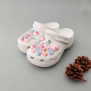 Dép sục nữ đế cao 5 phân, sục platform hách dáng nhẹ tặng kèm charm, sticker trang trí