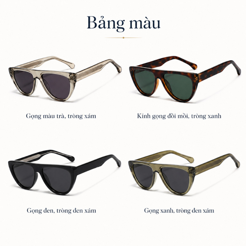 Kính mát nữ mắt mèo gọng đồi mồi phân cực UV400 phong cách retro