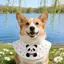 Túi Tròn Nhỏ Vừa Lớn Chó Samoyed Vàng Retriever Yếm Hoạt Hình Dễ Thương Nước Bọt Khăn Khăn Khăn