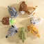 Mặt dây chuyền móc khóa PYCOU, Tai nghe nhiều màu động vật hoạt hình, Phong cách Kawaii Owl Crocodile Snow Leopard Lông Mặt dây chuyền Túi đựng tiền xu Đồ chơi trẻ em