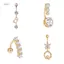 PNPIA- Pha Lê Zircon Bụng Nút Xỏ Hoa Trái Tim Mèo Phẫu Thuật Thép Bụng Nhẫn Nữ Bé Gái Rốn Dòn Ten Trang Sức