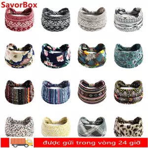 Băng Đô SAVORBOX, Vintage Thắt Lưng Cotton Co Giãn Nữ Headwrap, Co Giãn Turban Mũ Thời Trang Boho Bohemian Yoga Tóc Cho Khiêu Vũ Biker