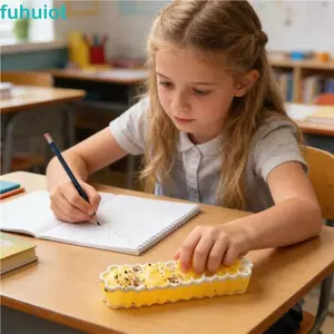 Đồ chơi kẹp tổ ong FUHUIOT, Đồ chơi bóp tay TPR mềm mại, Đồ chơi bóp thanh mật ong hình thức ăn sáng tạo Dải tổ ong phục hồi chậm Đồ chơi thần tài giác quan Ký túc xá Đại học