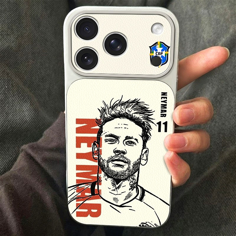 Ốp lưng da giả Neymar, chống va đập được giới trẻ yêu thích Bảo Vệ Camera Cấp iPhone 17/16/15/14/13/12/11/X/XS M