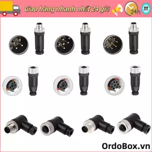 Đầu nối cảm biến ORDOBOX M12, Đầu nối 4 5 8 chân M12 Phích cắm hàng không, Đầu nối cáp cảm biến M12 Đầu nối cáp thẳng Nam Nữ Ổ cắm vít Khớp nối ren