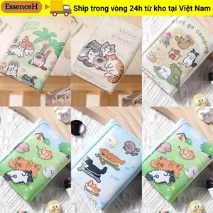 ESSENCEH Thẻ tín dụng Holoder, 3 lần Ví đựng tiền xu phong cách INS, Ví da PU cho chó con nhỏ dễ thương Túi đựng tiền cho bé gái Quà tặng học sinh