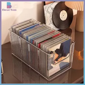 < beartwo > Đĩa CD Ra Đĩa Để Bàn Vinyl Ghi Băng Từ Hiển Thị Lưu Trữ Ra Bộ Sưu Tập Lưu Trữ Album Hộp Bảo Quản Mới