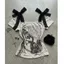 Milyfashion Skull Print Retro Áo thun ngắn tay một vai Niche Ren hẹp Shou