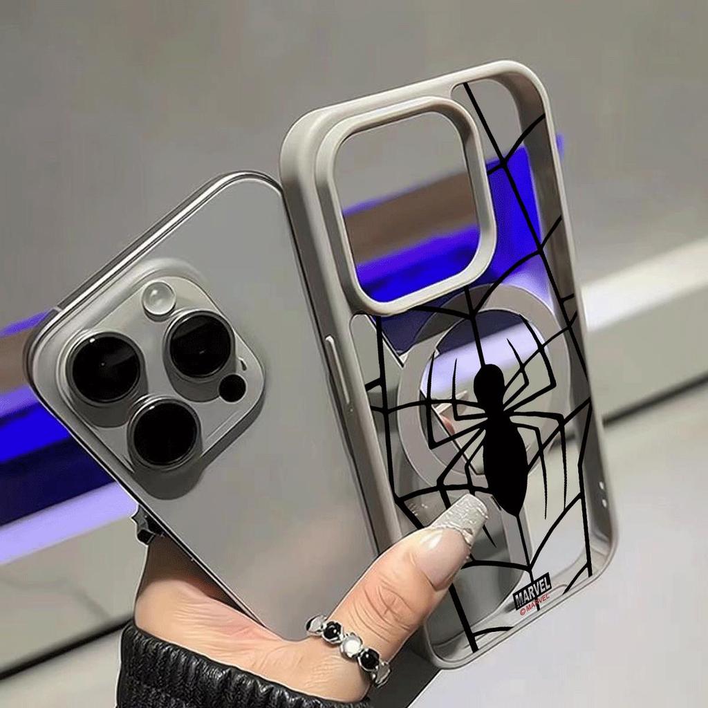 Ốp lưng iPhone 16/15/14/13 Nhện Đen Phong Cách Đen Độc Đáo Chống Rơi
