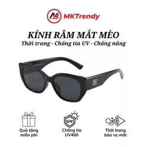 Kính râm chống tia UV MKTRENDY kính mắt mèo gọng vuông thời trang nam nữ phong cách sang trọng T39